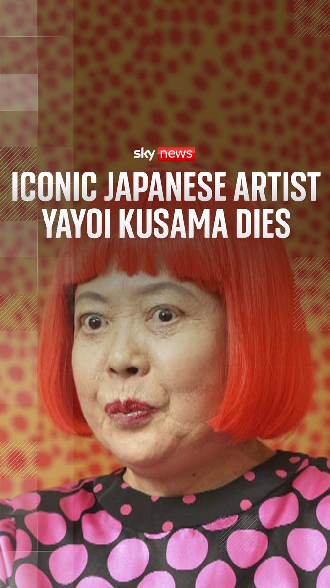 Japanese artist Yayoi Kusama, best known for her bold polka dot paintings and immersive "infinity room" installations, has died aged 97. Read more: