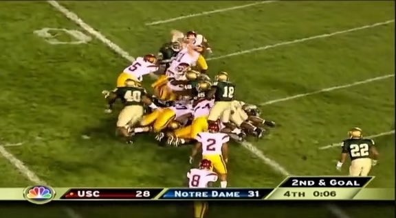 When Notre Dame thought they won and started to celebrate but then USC introduced “The Bush Push” to the football world for the win 😮‍💨