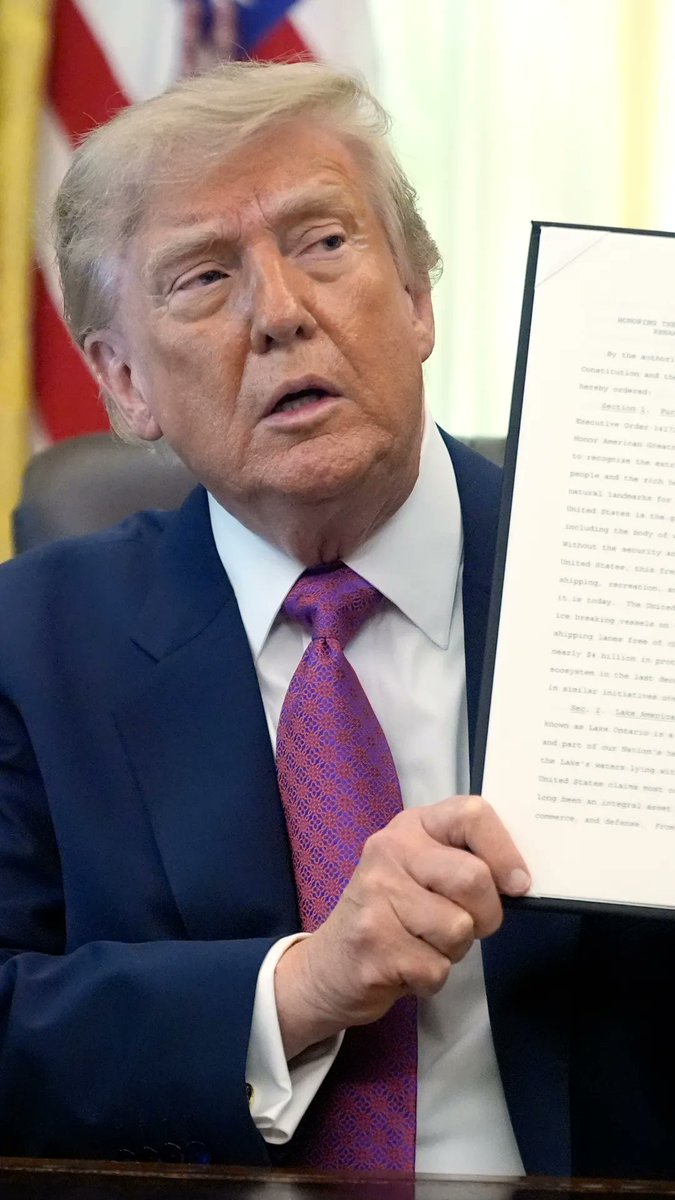 President Donald Trump said Thursday he is renaming Lake Ontario to be known as “Lake America” in the United States as he escalates his trade war with Canada. The Republican president signed an executive order directing the Interior Department to update the lake’s name in the U.S. geographic naming service. Trump cannot force Canada to follow along however.