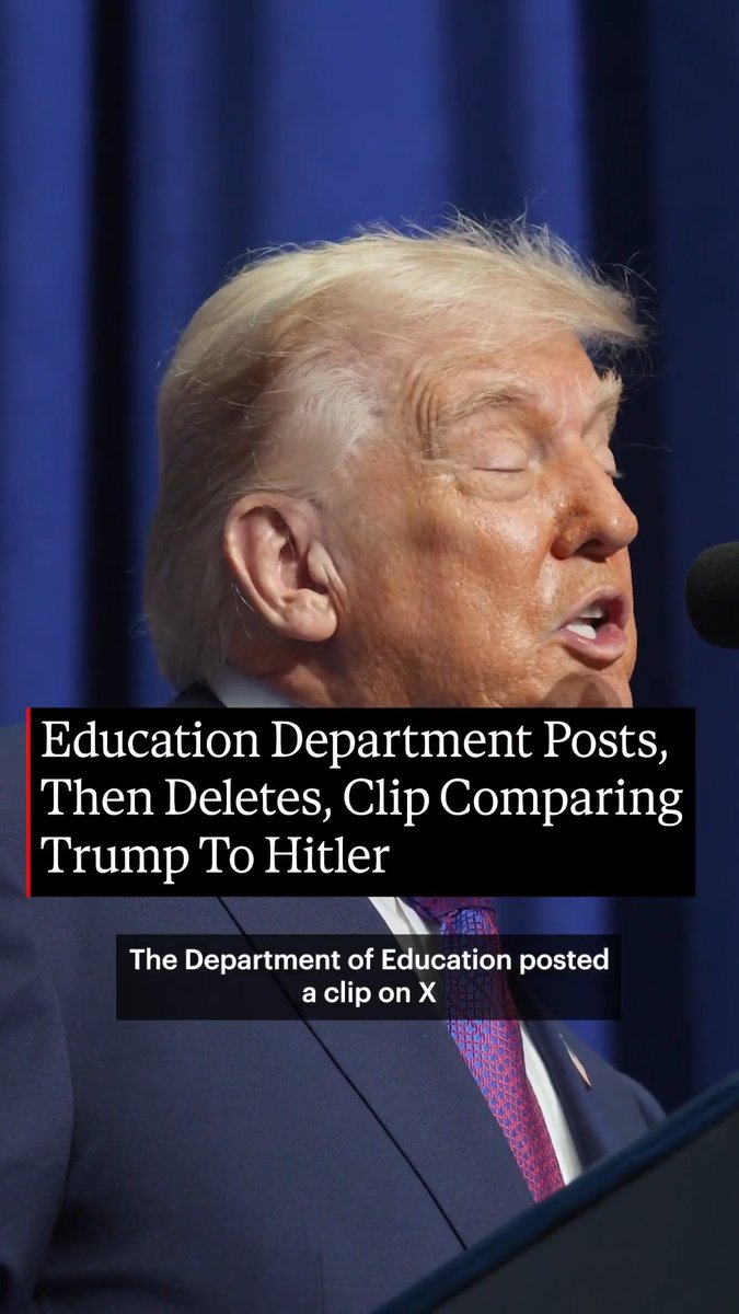 The Department of Education posted a clip on X that appeared to equate President Donald Trump with a tiger, but soon took it down after users pointed out that the tiger mentioned in the clip was Adolf Hitler.