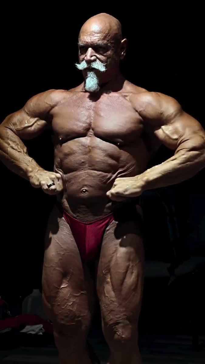 Rusty Jeffers - 2026 Masters Pro World Championship, 8 Days Out #rustyjeffers #posing #promastersworld #mostmuscular #moustache #fitover60 #contestprep