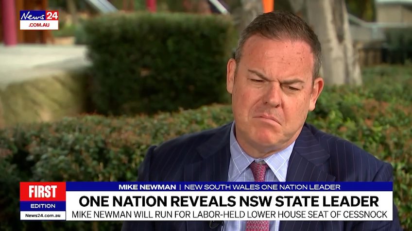 One Nation’s new NSW party leader Mike Newman, who spent 25 years in Asia as an international investment banker and has now recently returned to Australia, gloats about how his wife is Asian and all of his “business partners” are Indian. “Uh, not really. Look, I mean, my wife’s Japanese, so if I thought for even a fleeting second that they were racist and my business partners are Indians who are absolutely patriotic Aussies, I don’t really see that.”