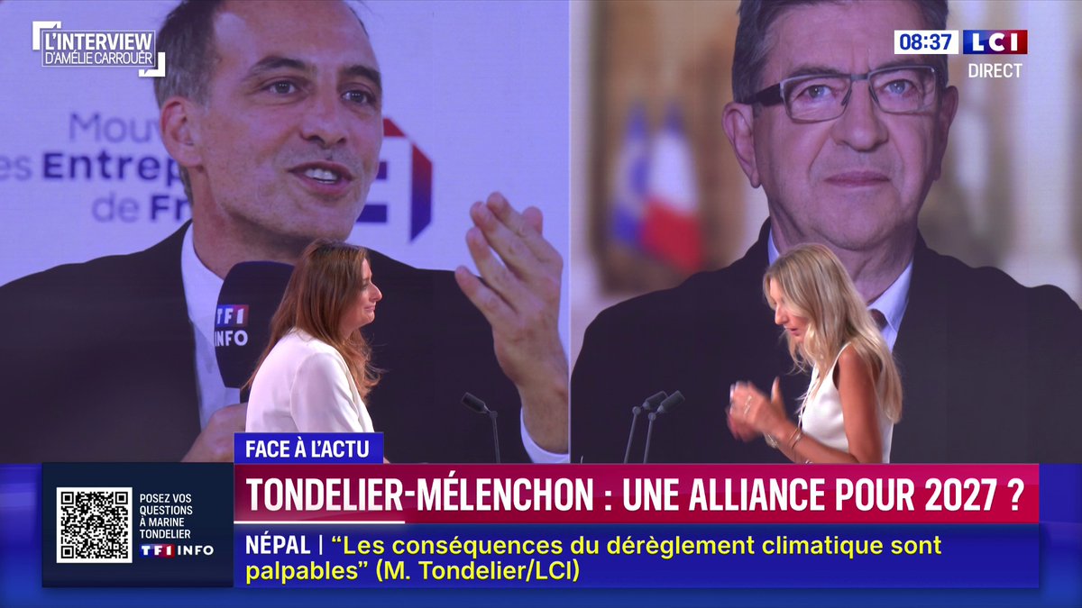 ▶️ Tondelier-Mélenchon : une alliance pour 2027 ? 🗣️ "J’ai décidé de me battre aux côtés des Écologistes et au service de mon camp politique : la gauche. Je veux que nous gagnions, nous prendrons les bonnes décisions pour" 💬 Marine Tondelier, candidate à la présidentielle