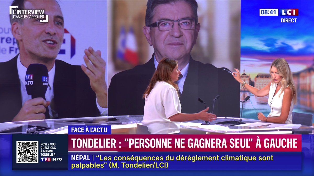 ▶️ Mélenchon-Glucksmann : "Le simple fait que ces deux candidatures aillent au bout, la gauche ne sera pas au deuxième tour. Quand je vois qui gagnera à notre place, j’ai les boules." 💬 Marine Tondelier, candidate à l’élection présidentielle, appelle à une alliance à gauche