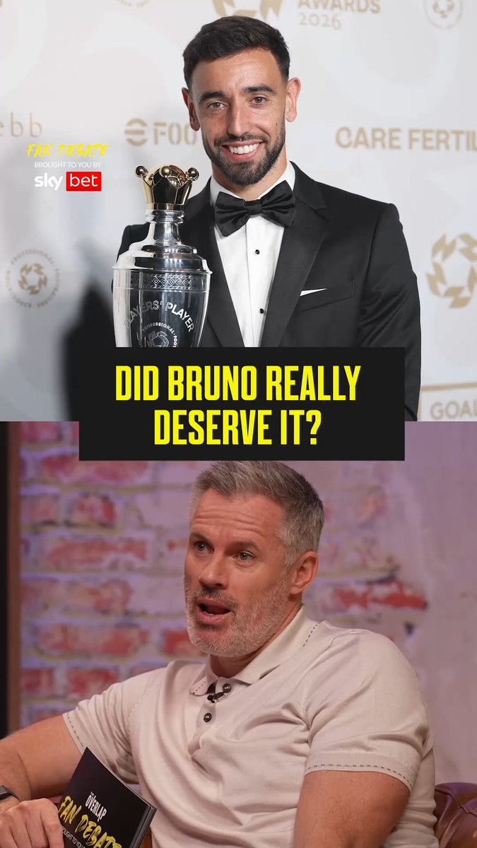 "Is it outstanding if you only played Premier League games?" 🤔 "How many big games did he play?" 😬 Bruno Fernandes has been voted the PFA Players’ Player of the Year... but does everyone agree? 👀 🏆