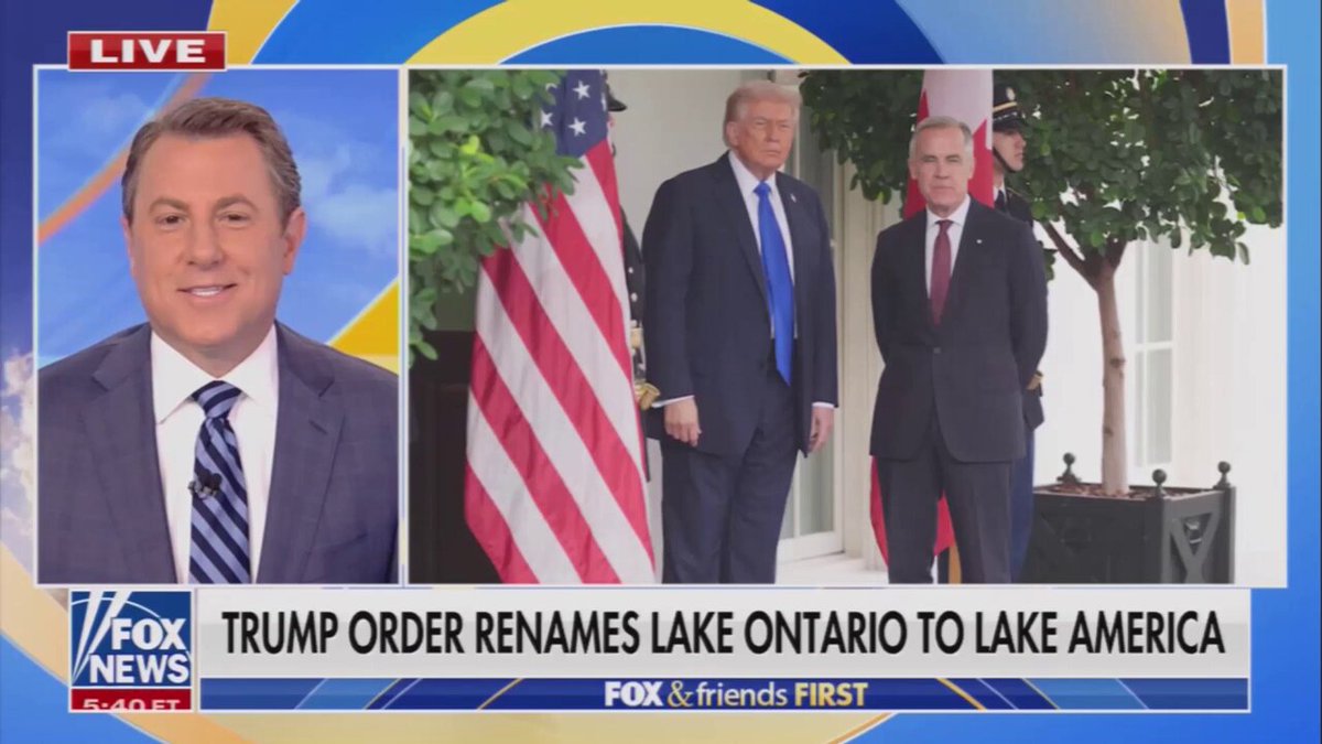 President Trump just signed an executive order renaming Lake Ontario to Lake America. Effective immediately — at least on the U.S. side. It comes after trade talks with Canada collapsed and 50% tariffs hit $20 billion in Canadian goods. Carney’s response: Canadians will keep calling it Lake Ontario. Trump’s response: America is done being treated like a punching bag on trade. The map already changed. The name fight is just getting started.