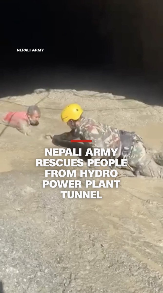 The Nepali army has released video showing rescuers saving several people from the tunnel of a hydro power plant in Rasuwa. The footage shows survivors crawling through thick mud to reach rescuers. Follow live updates: