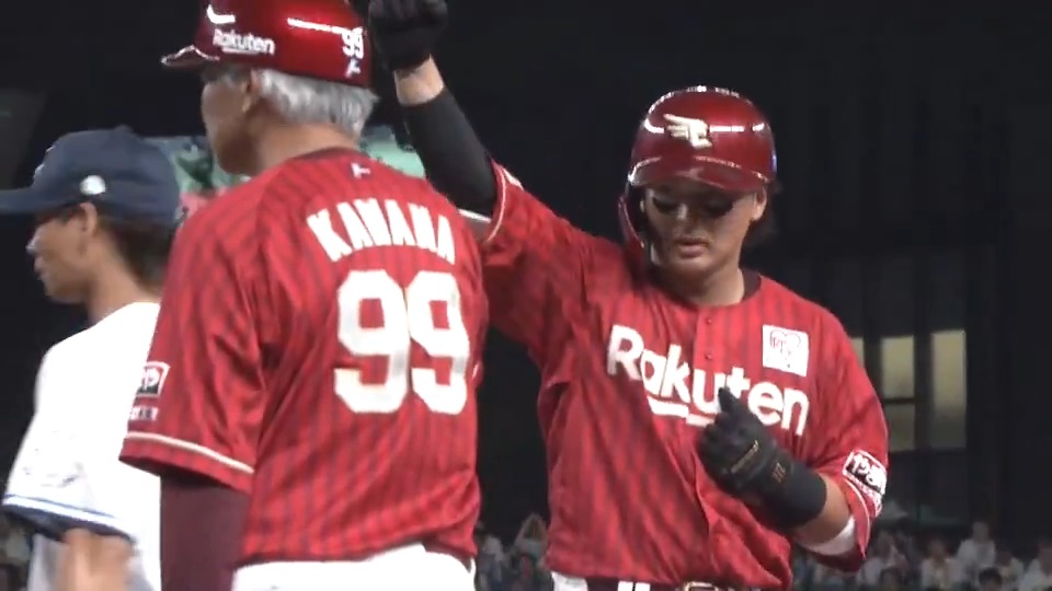【5回表:L 5-1 E】 #佐藤直樹 選手がヒットと盗塁を決め、 #堀内謙伍 選手が四球を選びチャンスメイク! #黒川史陽 選手のタイムリーヒットで1点を返す! #RakutenEagles #強鷲革新