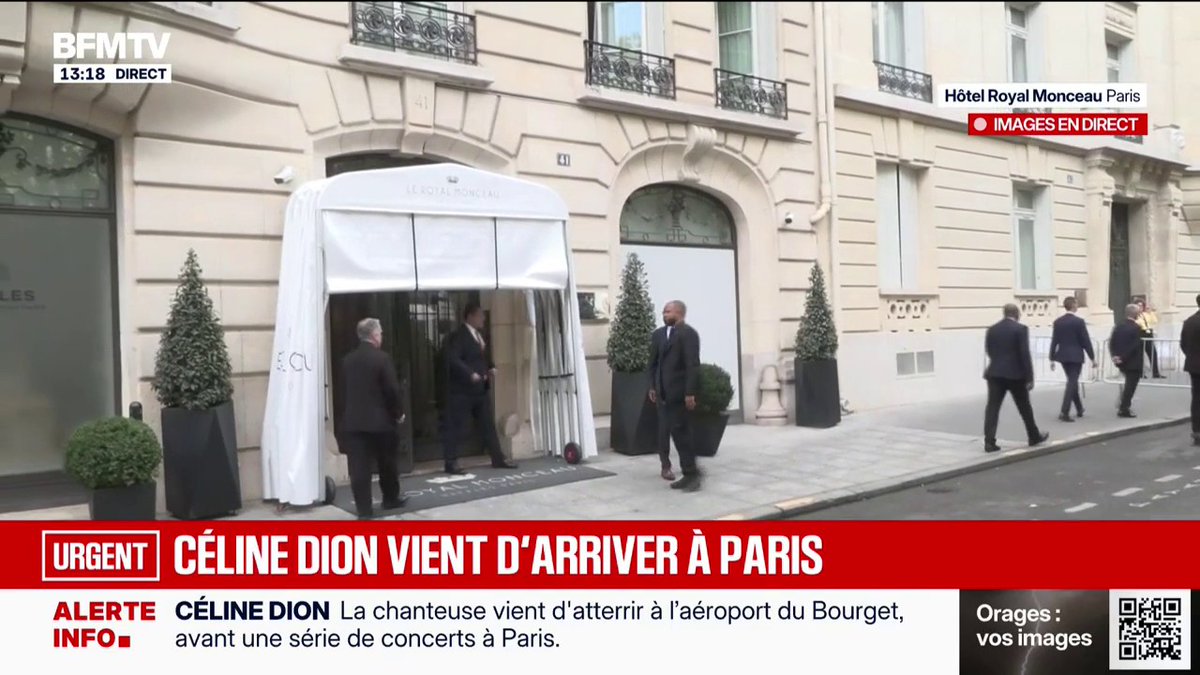 Céline Dion vient d'atterrir à l'aéroport du Bourget, ses fans l'attendent devant son hôtel