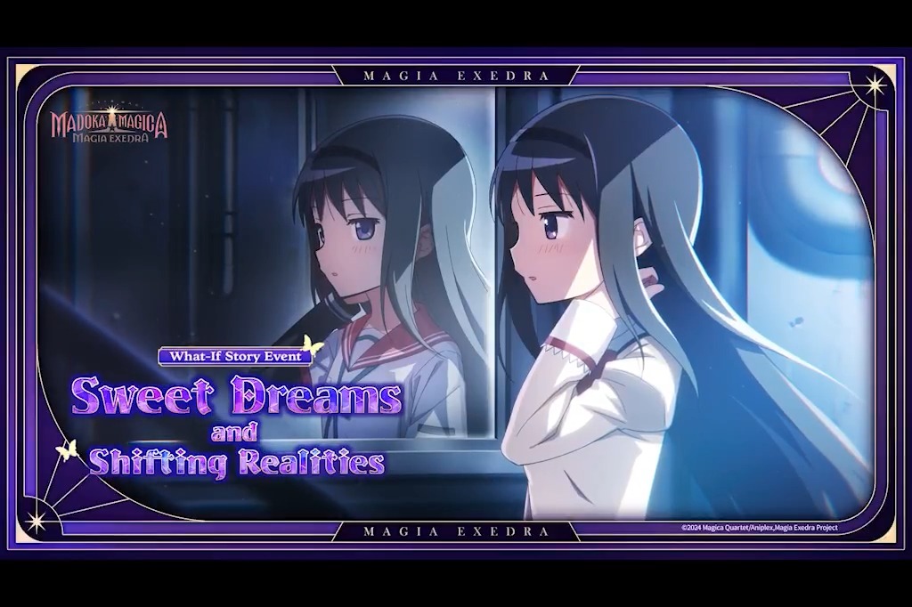 ✦・ ━━━━━ ✦ ━━━━━ ・✦ New Event! Walpurgisnacht Rising Campaign🦋 ✦・ ━━━━━ ✦ ━━━━━ ・✦ She meets her own gaze in the glass again... What-If Story Event starring Homura Akemi! Beginning 8/28 (Fri) 22:00 (UTC+9)!🕰️ #madoka_exedra
