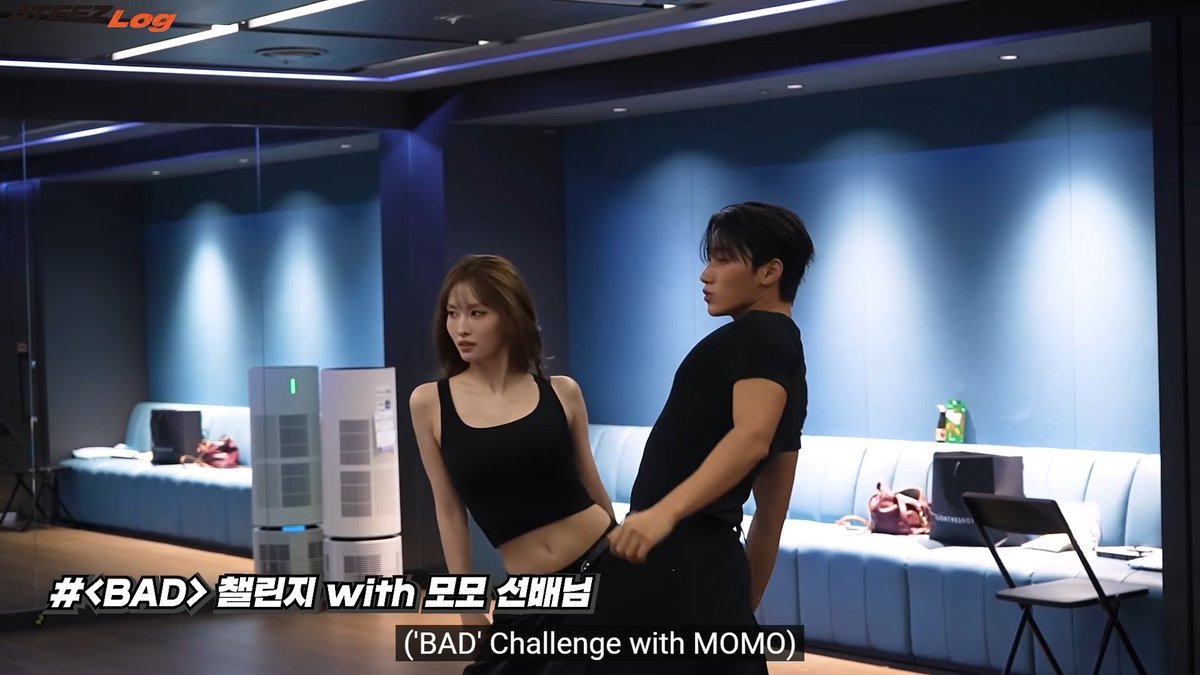 MOMO AND SAN ATEEZ BAD CHALLENGE BEHIND
