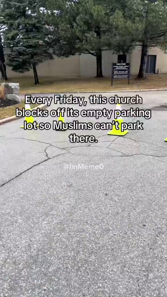 🚨 UPDATE: Muslims are now FURIOUS that a Christian church has shut off their parking lot to Muslims "Just let us park there! But NO!" "Completely blocked it from us." They think they are entitled. Don't give in even a little bit!