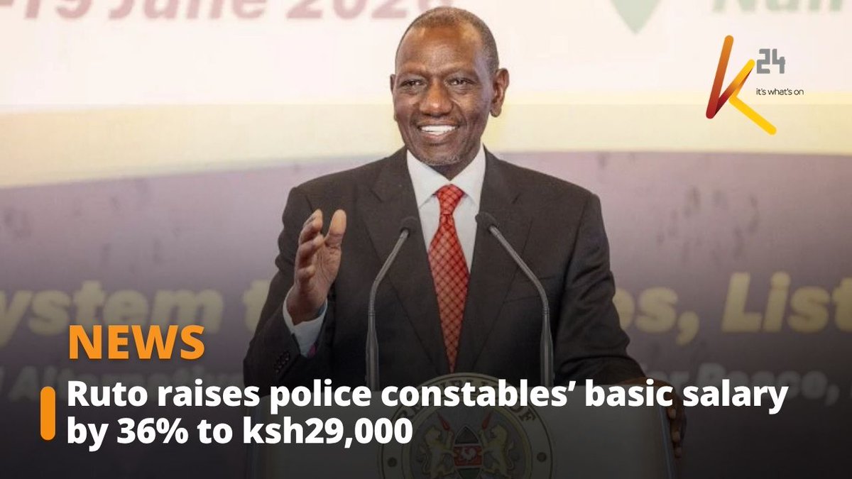 Ruto raises police constables’ basic salary by 36% to ksh29,000