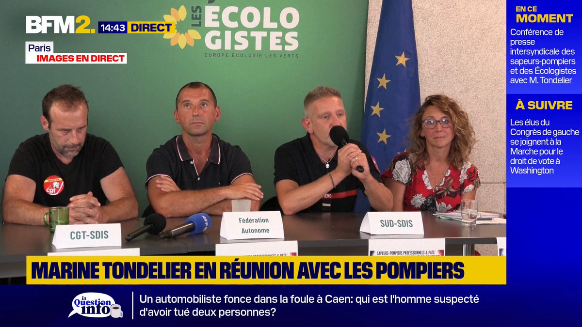 💬 "Si les citoyens français sont venus aider en Gironde (...), c'est qu'ils ont vu qu'on était complètement à la ramasse" ➡ Pour Stéphane Lessire, porte-parole du syndicat Sud SDIS, les pompiers étaient "dépassés" face aux incendies en Gironde #BFM2