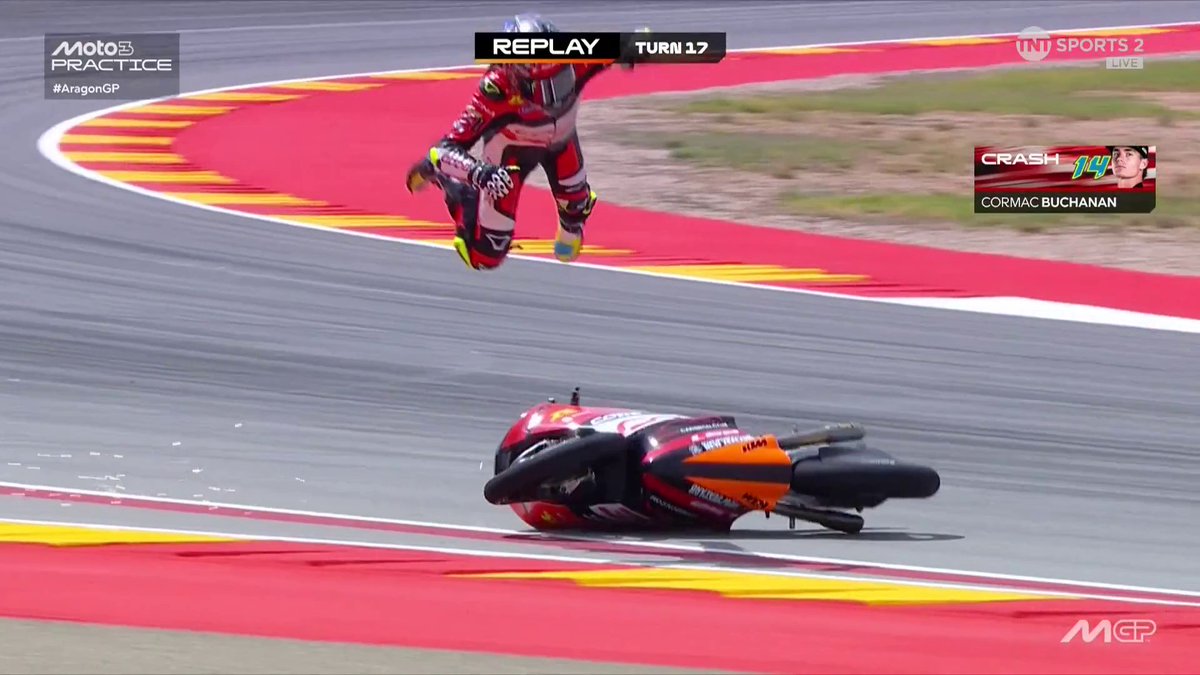 How has Buchanan just got up after this?! 🤯 #MotoGP | #AragonGP | Live on TNT Sports and HBO Max