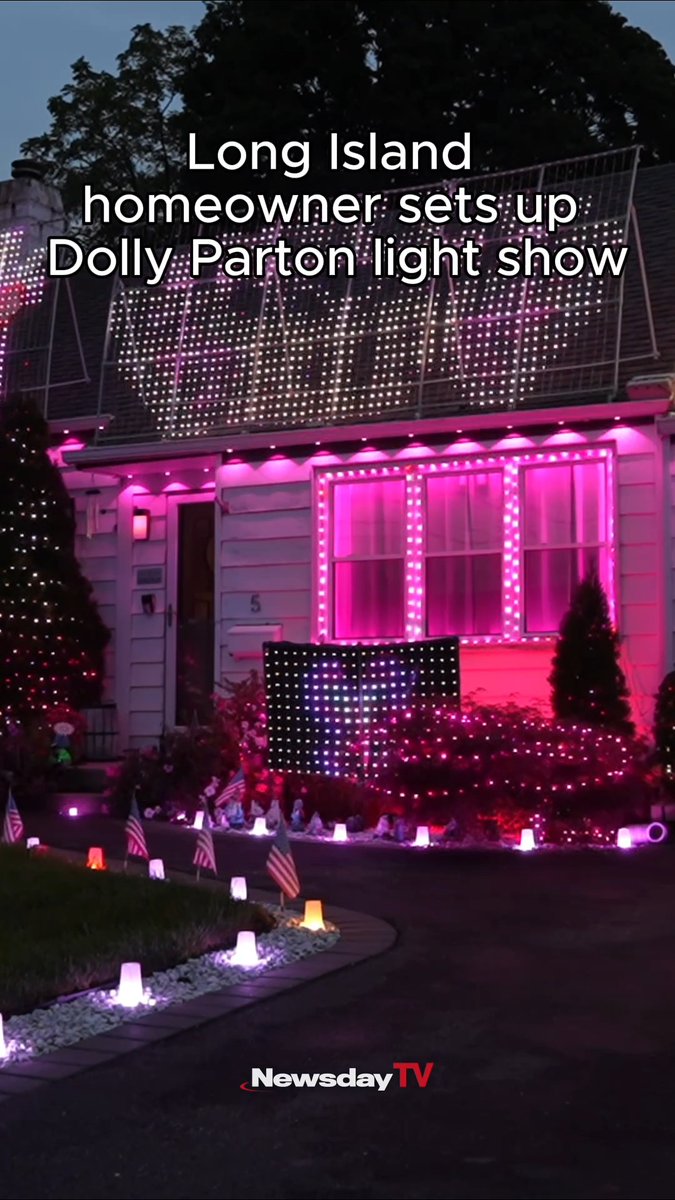 Dolly Parton died earlier this week, but one Long Island homeowner is making sure her glitzy memory lives on. James Hentschel, who has lived on Namleps Lane in Deer Park for 11 years, put up thousands of pink and purple LED lights displaying images of Parton outside his home Wednesday night. He has been doing tribute light shows like these for two years. "We decorate for all the holidays," said Hentschel, 48. "I’ve done tributes for Ozzy Osbourne, I’ve done one for Hulk Hogan and coming up in September I’ll do one for 9/11." Read more here: . . . #longisland #liny #dollyparton #longislandnews #dollywood