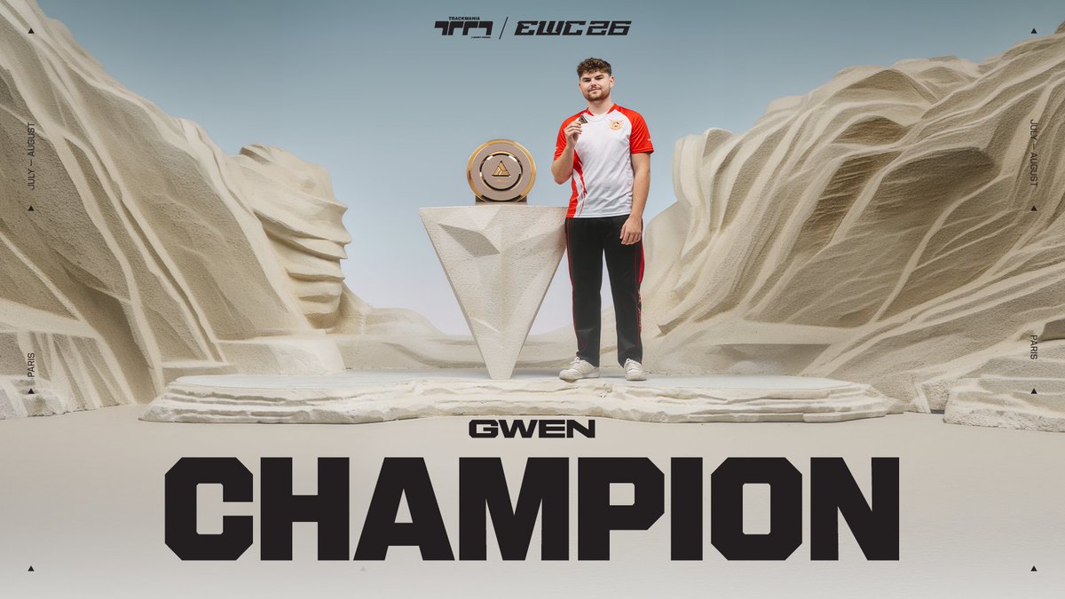 A run to remember. 🏆 Relive Gwen’s journey to the top of Trackmania at EWC26.