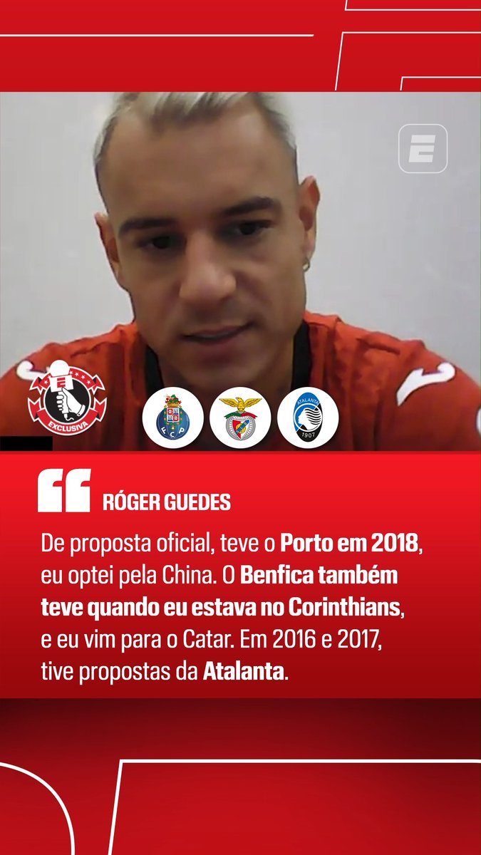 ROGER GUEDES REVELA PROPOSTAS OFICIAIS QUE RECEBEU! 👀 Em entrevista exclusiva à ESPN, Roger Guedes revelou todas as propostas oficiais que recebeu de clubes internacionais durante a carreira e desmentiu rumores sobre negociações com outros times. O atacante também revelou qual era o seu time dos sonhos quando era criança. #FutebolNaESPN #RogerGuedes