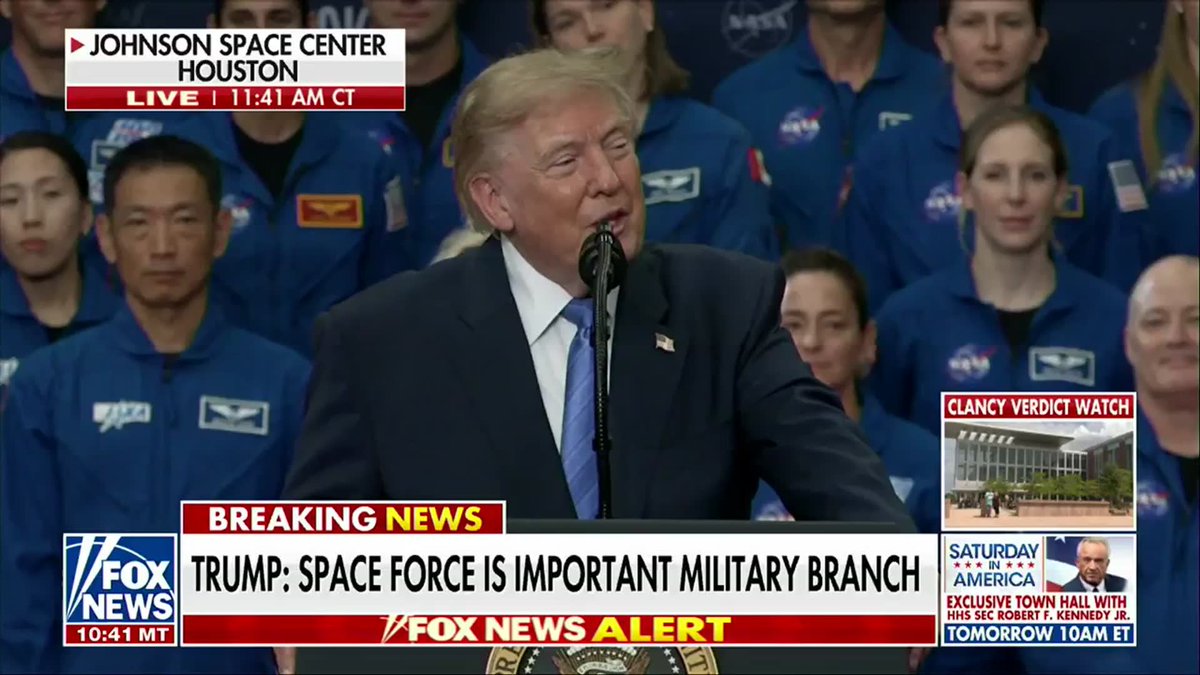 NOW: President Trump announces American astronauts will return to the lunar surface before the end of his term and plant a flag at the site of what he calls the first permanent American settlement on the moon. “They’re building a settlement up in the moon, and we’re not going to stop there.”