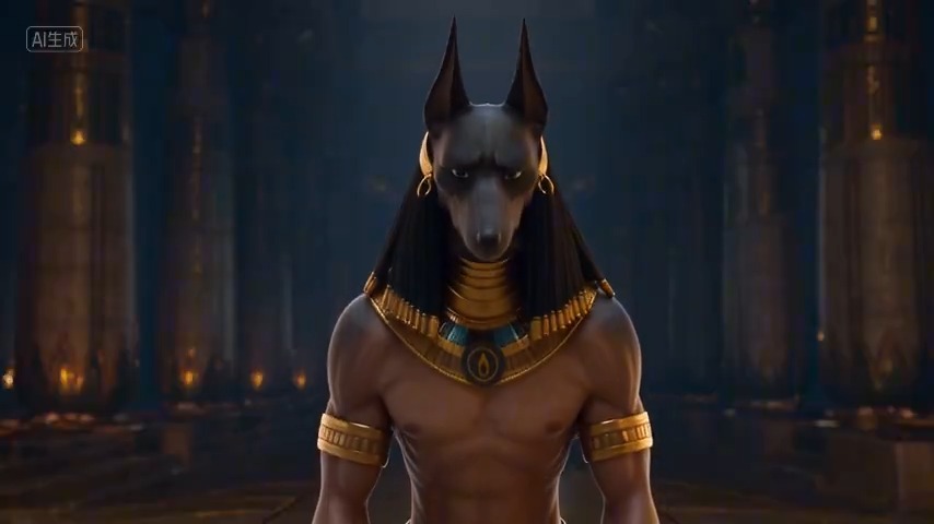 Punishing your loyal Anubis warrior. Generated with Seedance 2.5 Prompt: 现代中国3D动画。场景一:在埃及宫殿中,我们看到一张王座,一位年轻的人类统治者端坐在上面。王座前,肌肉发达的胡狼神阿努比斯跪着,低着头,面向统治者。阿努比斯虔诚而恭敬地宣布他的使命失败了,显然对自己未能完成主人的意愿感到失望。场景二:人类统治者神色严厉地看着阿努比斯,说阿努比斯必须为此受到惩罚。场景三:阿努比斯的特写镜头,他仍然跪着,但抬起头看向统治者,随后耳朵微微下垂,带着失望和一丝悲伤,然后又低下头,庄严地用中文说道:“遵命,主人。”场景四:人类统治者站起身,用平静的语气命令他举起一只手臂过头顶。阿努比斯听到这个命令时有些困惑,但还是照做了,举起一只手臂过头顶,仍然保持跪姿。场景5:人类统治者走向阿努比斯,阿努比斯带着些许困惑和好奇看着他。人类统治者将手伸进阿努比斯抬起的手臂的腋窝。阿努比斯困惑地看着。场景6:人类统治者和阿努比斯上半身的特写镜头。人类统治者开始用手指轻柔流畅地挠阿努比斯的腋窝。滑稽的挠痒音效响起。阿努比斯的表情瞬间变成咧嘴大笑,闭上眼睛,发出闷闷的笑声,表明他非常怕痒。(滑稽的挠痒音效) 场景7:人类统治者用手指轻柔流畅地挠阿努比斯抬起的手臂的腋窝的特写镜头。我们听到阿努比斯越来越闷闷的笑声在背景中响起。 场景8:阿努比斯的特写镜头,同时展现了他的上半身和腋窝。阿努比斯傻笑着,闭着眼睛,发出闷闷的咯咯笑声,笑声越来越大,而人类的手继续轻柔地挠着他的腋窝。 场景9:统治者站在跪着的阿努比斯旁边,继续挠他举起的手臂的腋窝。阿努比斯的笑声越来越大,最终爆发成放声大笑,但他仍然跪着,手臂也保持举起的状态。 场景10:统治者继续挠阿努比斯举起的手臂的腋窝,阿努比斯继续笑着,但仍然跪着,手臂举着,笑着告诉统治者他保证会更好地服侍他,然后又开始大笑起来。 重要提示:阿努比斯是一位肌肉发达、人形的胡狼神,手臂上戴着环,脖子上戴着环,还戴着一只耳环。阿努比斯的声音低沉而有力。对话为中文。