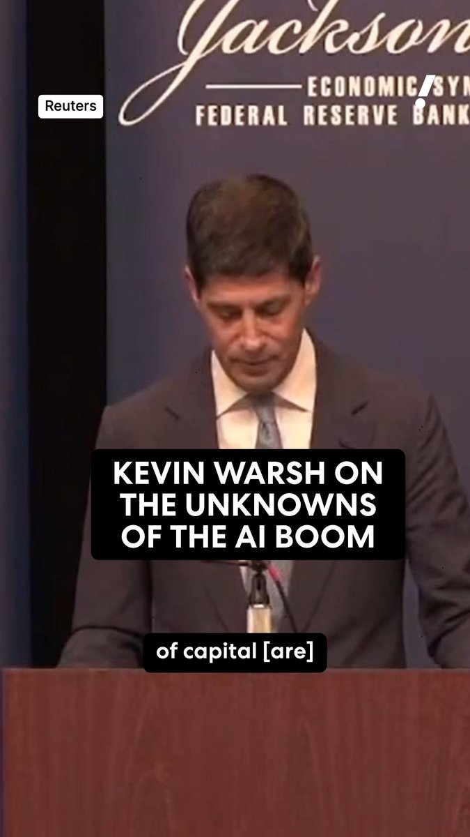 Fed's Kevin Warsh asks who makes the money in the AI boom? 💥 💵 The Federal Reserve Chairman addresses AI's biggest blind spots and unknowns for policy at Jackson Hole.