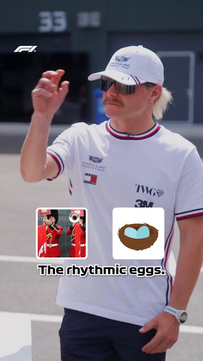 "Rhythmic eggs..." 😂 Loving your work, Valtteri Bottas Catch the latest episode of F1 Grid Games starring the Cadillac Formula 1 Team drivers on our official YouTube channel 📺 #F1