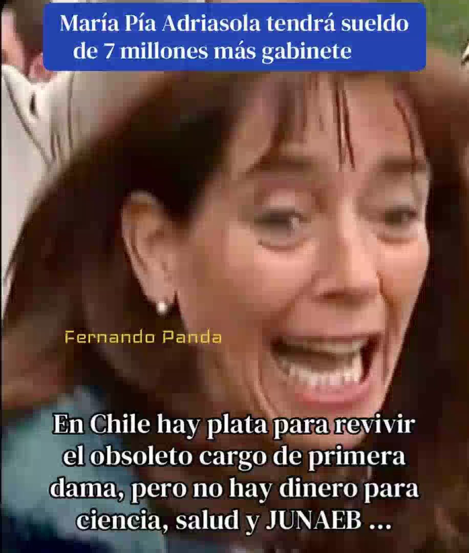 $7 millones de sueldo + gabinete para María Pía Adriasola, mientras Chile “no tiene plata” para ciencia, salud y JUNAEB. Prioridades clarísimas: revivir un cargo obsoleto para la élite sí; derechos sociales y conocimiento, que esperen.