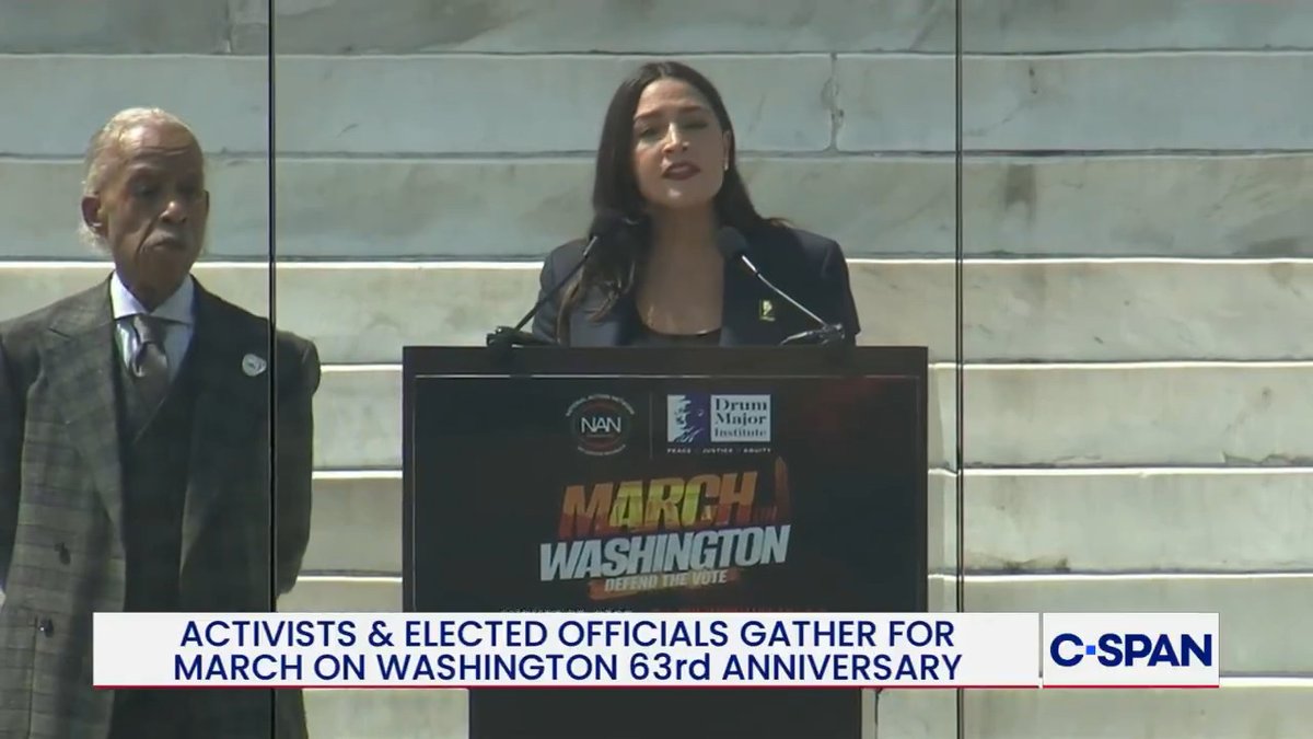 Rep. Alexandria Ocasio-Cortez (Alexandria Ocasio-Cortez Rep. Alexandria Ocasio-Cortez) full remarks at the 63rd Anniversary of MLK's March on Washington.