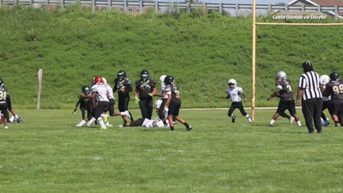 😳🏈 A youth football parent took things WAY too far when the Wisconsin dad ran onto the field and tripped a 9-year-old player during a game. 🎥: Caitlin Ocampo via Storyful