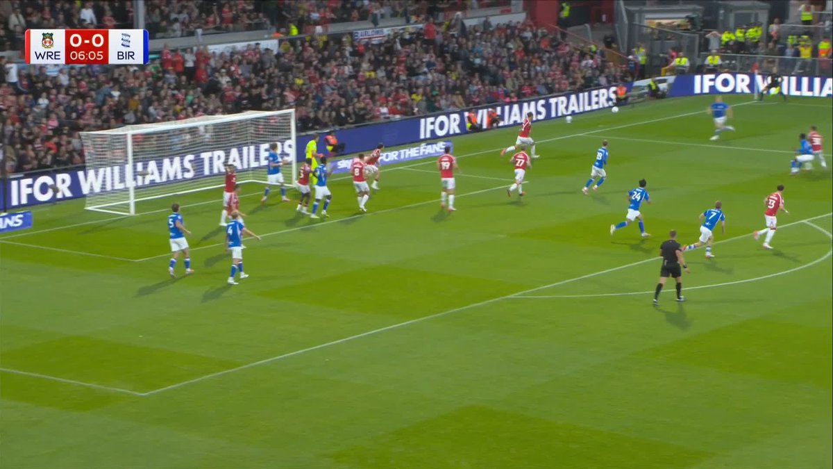 Off the line! 🔵 Ollie Rathbone prevents Birmingham taking an early lead.
