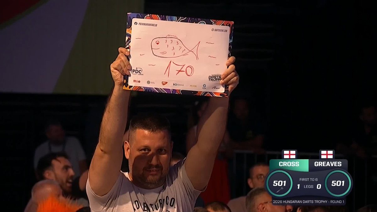 CROSS FINDS THE BIG FISH! 🎣 Rob Cross pins a superb 170 checkout in the opening leg of the match against European Tour debutant, Beau Greaves! 📺 #ET11