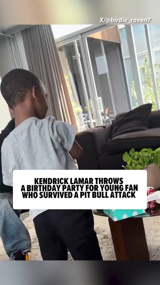 Kendrick Lamar throws a birthday party for young fan who survived a pit bull attack earlier this year. 🎂🥳
