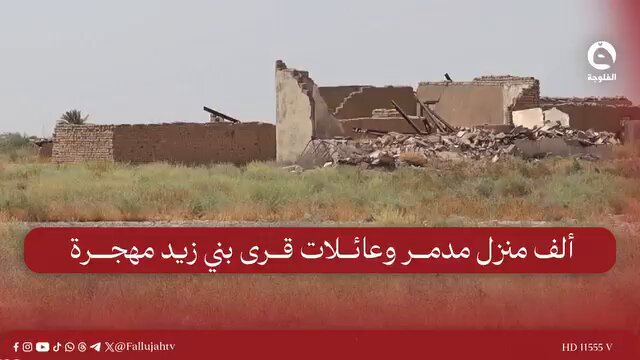 " صرنا حالنا حال غزة " أهالي قرى " بني زيد " في ديالى السُنية والمبعدين قسرًا عن قراهم المحتلة من مليشيات شركاء الوطن المقدسة، يشبهون حال قراهم بـ " غزة " بعد سرقة أبواب وشبابيك بيوتهم وتهديم البيوت بالكامل.