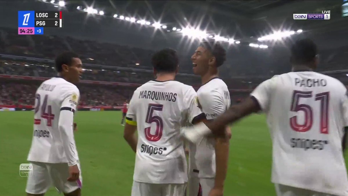 ماركينيوس يدرك التعادل لباريس سان جيرمان في الوقت القاتل 🔥 #الدوري_الفرنسي