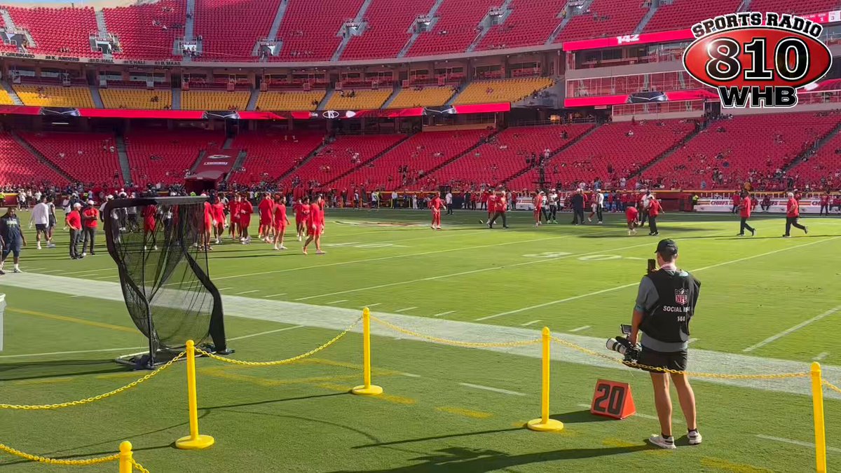 Mahomes and Kelce warming up at Arrowhead before their final preseason game. Who else is ready to see this in the regular season? 🙋
