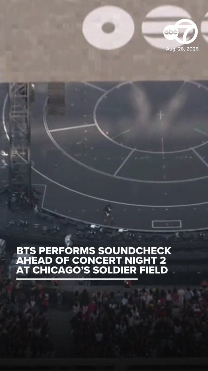 Chopper 7 was over the BTS soundcheck Friday at Soldier Field ahead of concert night two in Chicago.