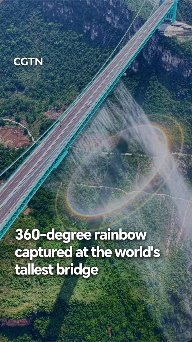Watch: 360-degree rainbow captured at the world's tallest bridge