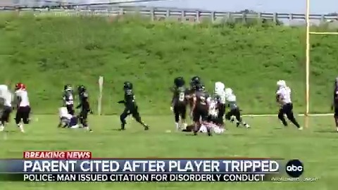 Video shows a Wisconsin father at a youth football game run onto the field and tripped a nine-year-old player, leaving parents stunned. Police say he admitted to wrongdoing, was cited and banned from attending games. Morgan Norwood has details.
