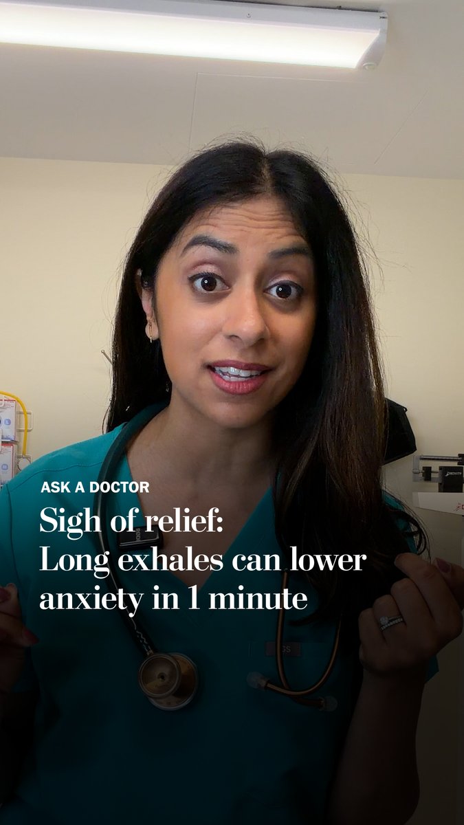 Taking a deep breath may not be the best way to calm down. Instead, try breathing out for longer than you breathe in — a simple trick that can slow your heart rate and help reduce anxiety. Dr. Trisha Pasricha explains. Read more:
