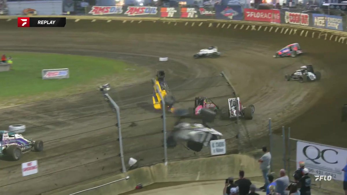🚨 Two cars upside down in a wild flip at Kokomo Speedway! USAC Racing #USAC #SmackdownXV