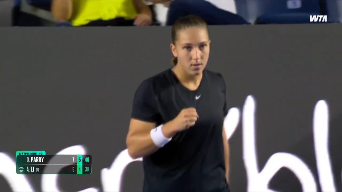Breakthrough ๐ฅ Diane Parry defeats Li 7-6(7), 6-4 to reach her first Tour-level final. #AbiertoGNPSeguros