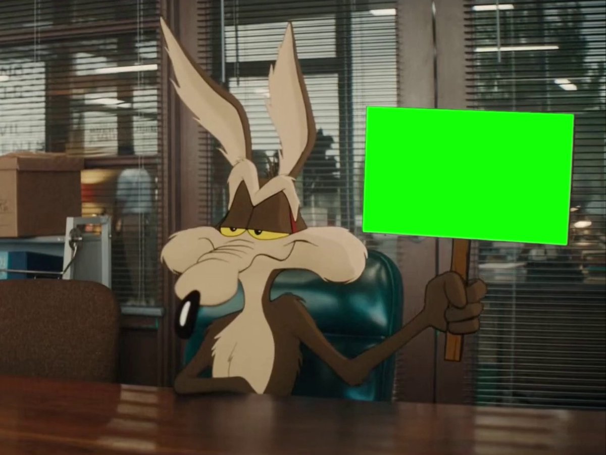 Coyote vs Acme signs green screen + tracking pattern