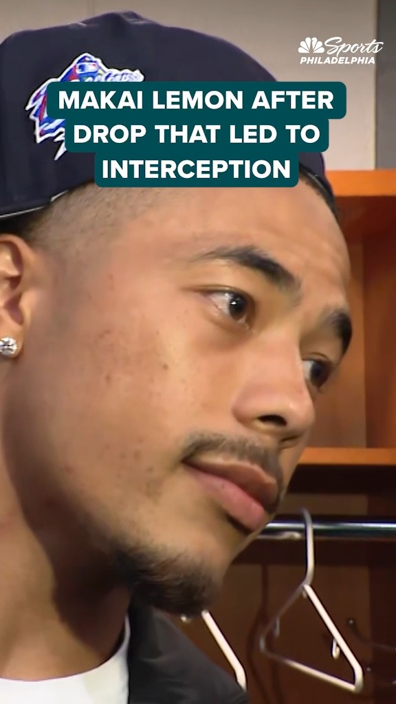 "It's a drop. It hit my hands." Makai Lemon took ownership of the drop that led to an interception in the Eagles preseason finale.