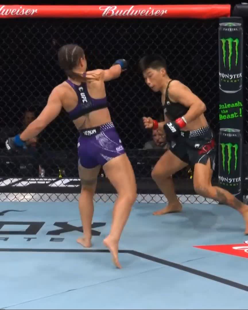 HEADKICK KO ANGLES 👀 What a finish by Julia PSYCO Polastri!!! [ #UFCShanghai is LIVE NOW on @ParamountPlus ]