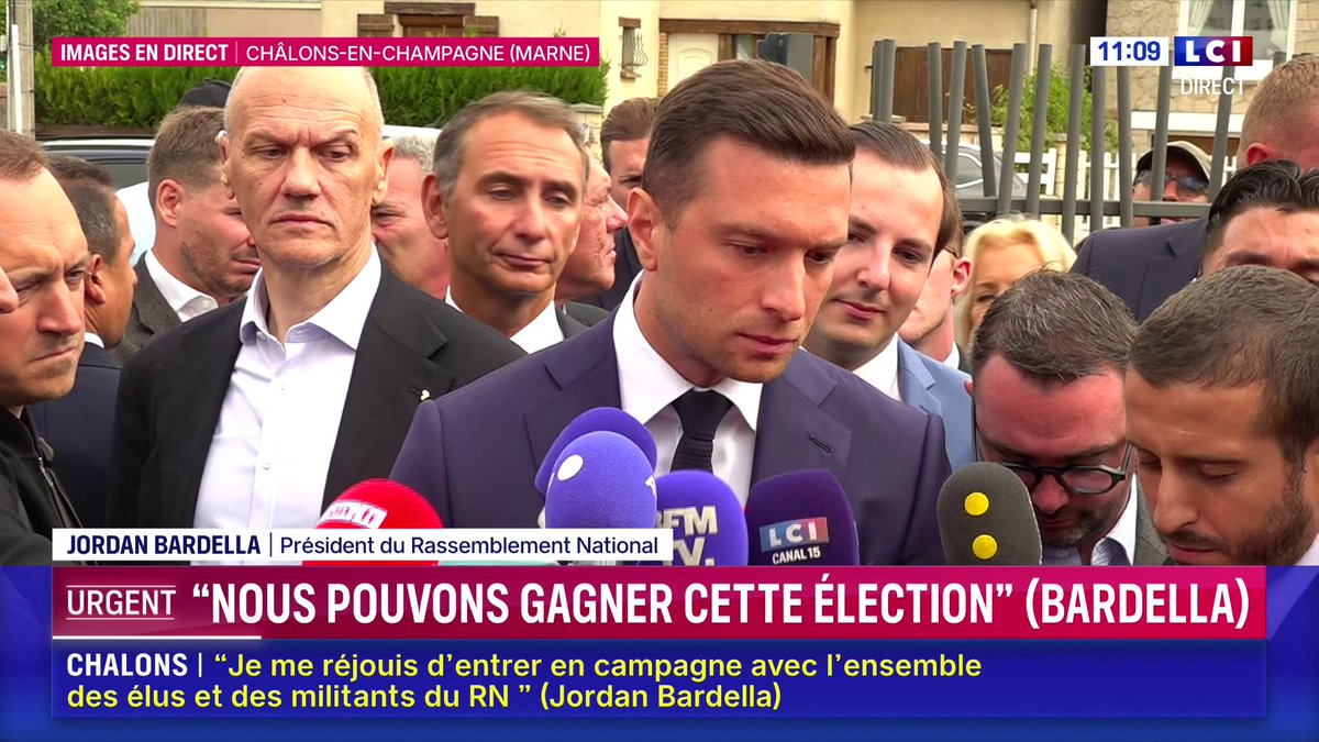 Présidentielle : "Nous allons mener cette campagne côte à côte, Marine (Le Pen) comme candidate à la présidence de la République et moi-même comme candidat au poste de Premier ministre", exprime Jordan Bardella