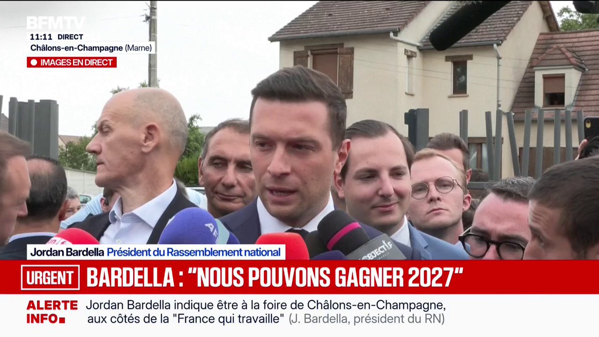 🗨️ "La gauche déteste la démocratie" Jordan Bardella, président du RN, revient sur l'appel de la gauche à la désobéissance civile en cas de victoire de Marine Le Pen en 2027