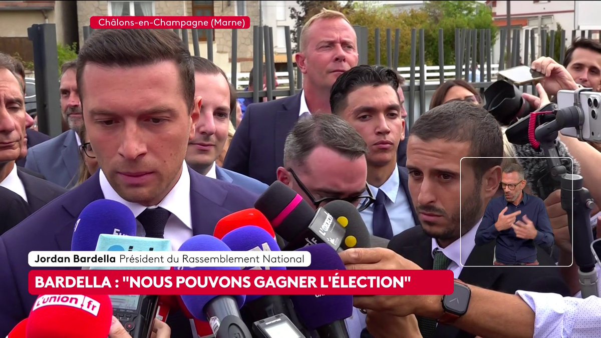 🔴 🗣 "La France du travail a été très largement malmenée (...) depuis 10 ans (...) je vais continuer à travailler pour libérer le monde économique de toutes les contraintes qui pèsent sur [lui]", assure le président du RN, Jordan Bardella. #canal16