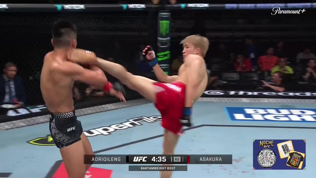 KAI ASAKURA PUTS HIM AWAY WITH A VICIOUS HEADKICK 😱 #UFCShanghai 📺 Paramount+