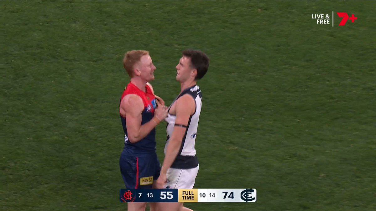Jagga Smith to Jake Bowey: "Who are you?" Jake Bowey to Jagga Smith: "I'm a premiership player, you're not." Jagga Smith: "That's fair enough." 😂