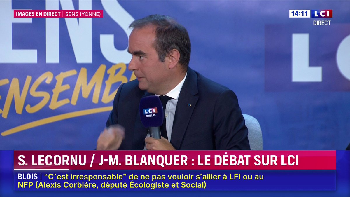 🗣️ "Je vais être direct : il faut un budget. L'absence de budget nous mènerait à une incertitude politique et financière que nous ne saurions pas gérer", affirme Sébastien Lecornu 📺 Suivez le débat entre S. Lecornu et J.-M. Blanquer sur LCI avec Darius Rochebin